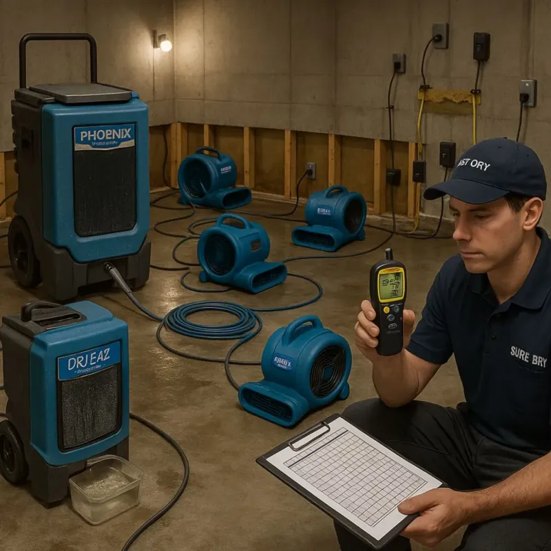 Structural Drying and Dehumidification process in Saucier, MS